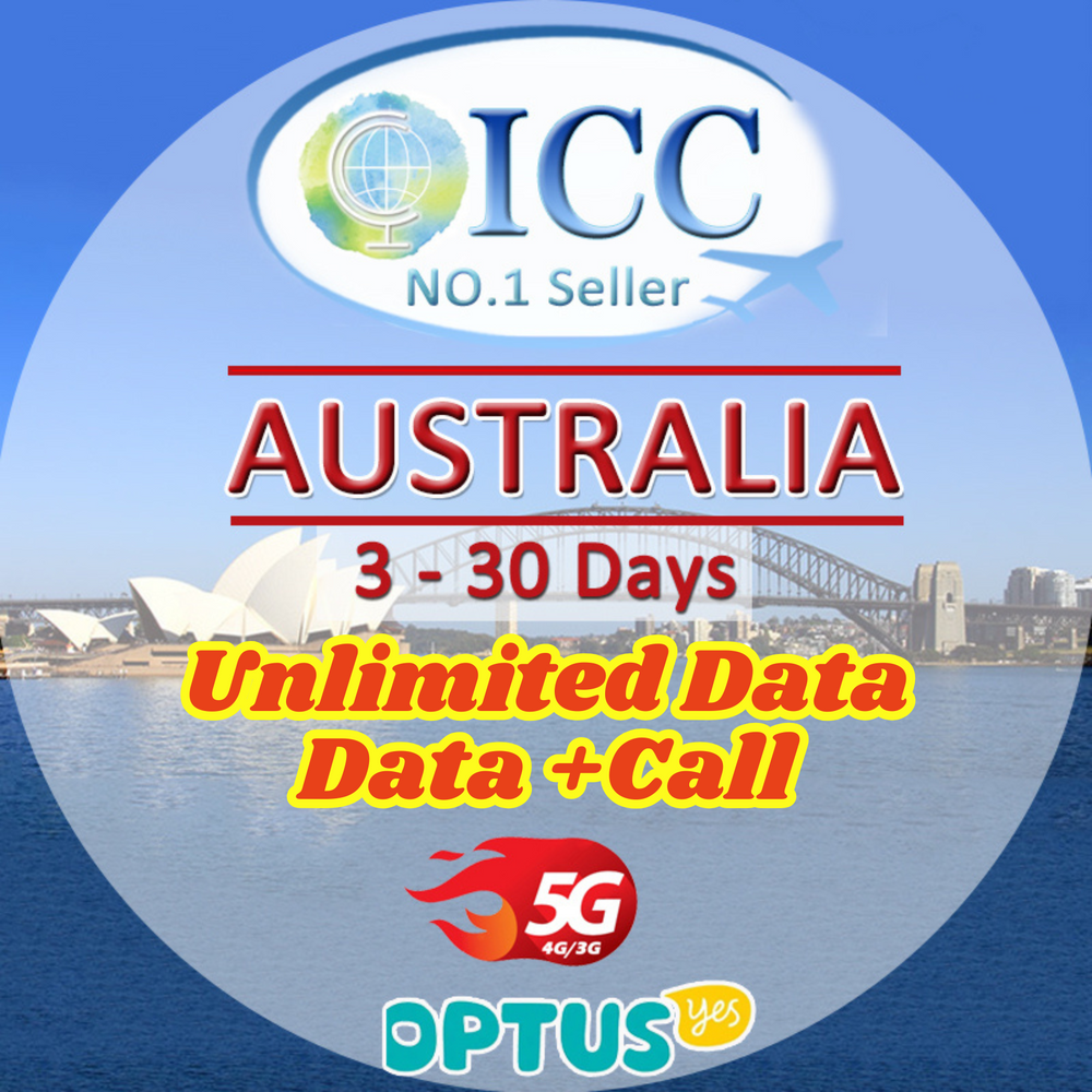 ICC SIM Card - Australia 3-30 Days Data + Call*/Optus (Self-activate)
