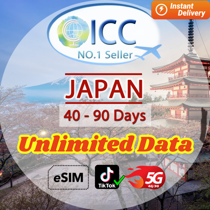 ICC eSIM - Japan 40-90 Days Unlimited Data (SoftBank)
