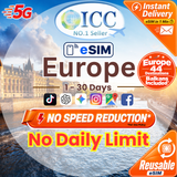 ICC eSIM - Europe EU-D 1-30 Days Total Data SIM - Include Turkey/Balkans*