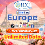 ICC SIM Card - Europe, UK & Turkey 1-30 Days Data SIM [EU-B]