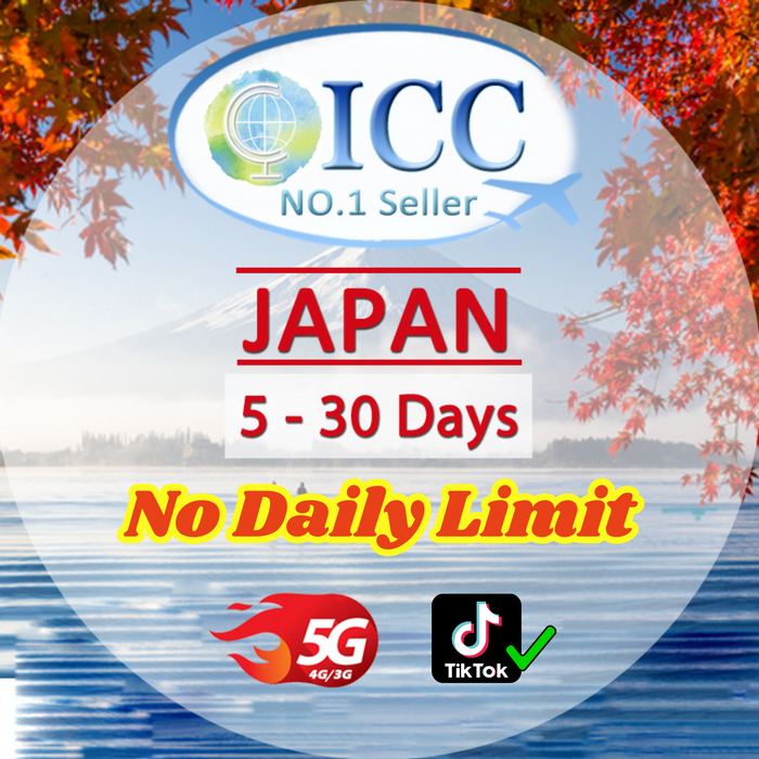 ICC SIM Card - Japan 5-30 Days Unlimited Data - IIJ (No Daily Limit)