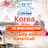 ICC SIM Card - Korea 5-30 Days Unlimited Data + Call* - SKT Telecom