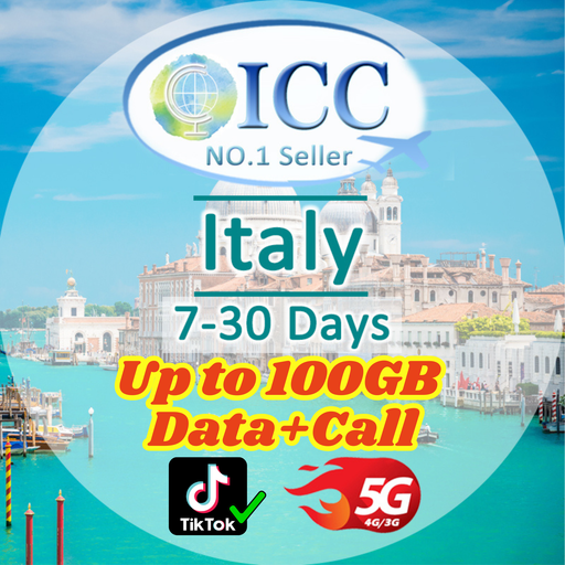ICC SIM Card - Italy 7-30 Days 20GB/50GB/100GB Data + Local Call + Int'l Call