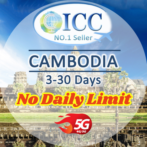ICC SIM Card - Cambodia 3-30 Days Unlimited Data
