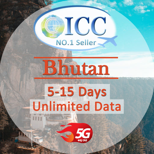 ICC SIM Card - Bhutan 5-15 Days Unlimited Data