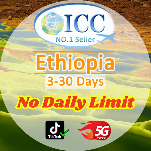 ICC SIM Card - Ethiopia 3-30 Days Data SIM Card | No Daily Limit