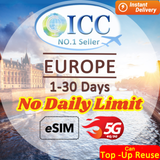 ICC eSIM - Europe EU-D 1-30 Days Total Data SIM - Include Turkey/Balkans*