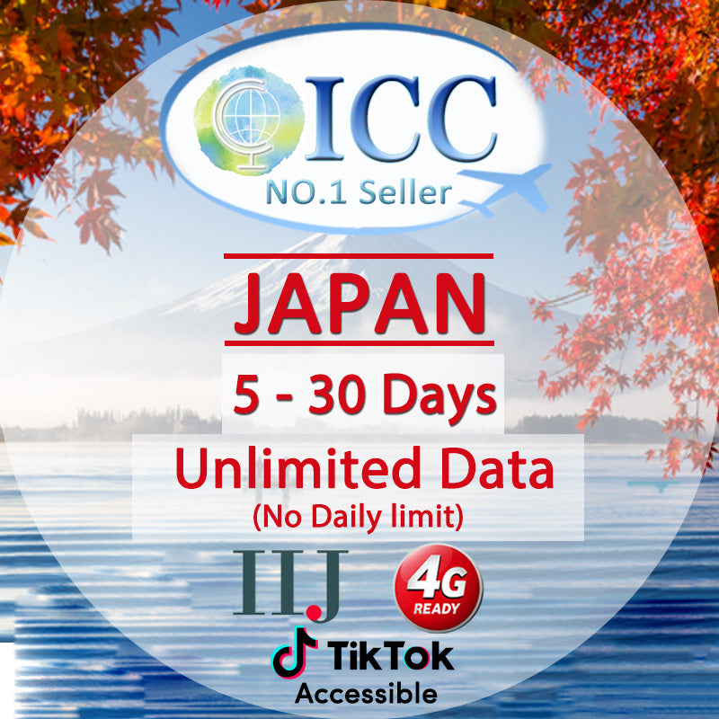 ICC SIM Card - Japan 5-30 Days Unlimited Data - IIJ (No Daily Limit)
