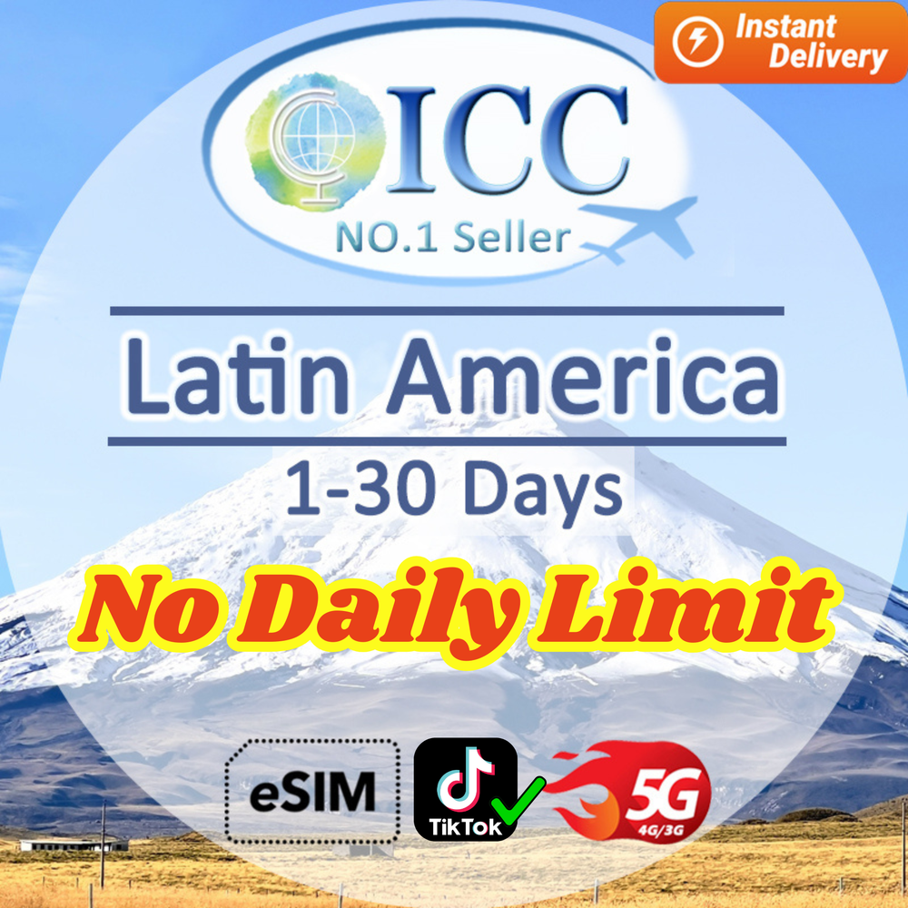 ICC eSIM - Latin America 1-30 Days eSIM | Up to 20GB Data | Data Varies by Destination