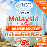 ICC eSIM - Malaysia 1-30 Days Unlimited Data丨Daily Data Plan丨Total Data Plan