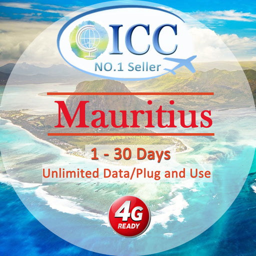 ICC SIM Card - Mauritius 1-30 Days Unlimited Data (Can top up reuse)