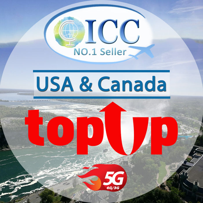 ICC-Top Up- USA & Canada 7- 30 Days Unlimited Data