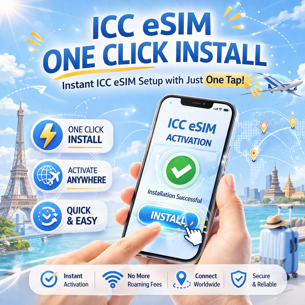 ICC eSIM - Japan 3-30 Days Unlimited Data (IIJ-Docomo Network)