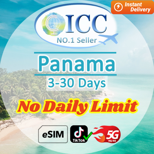 ICC eSIM - Panama 3-30 Days Data eSIM| Support Tiktok