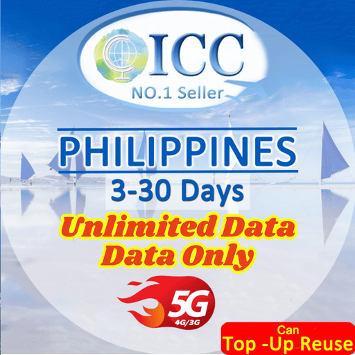 ICC SIM Card - Philippines 3-30 Days Data SIM Card | Total Data| Unlimited Data| Can Top Up Reuse*