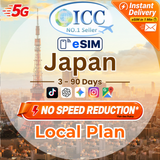 ICC eSIM - Japan 3-90 Days 3-50GB Data Only| SoftBank Network| Can use Tiktok