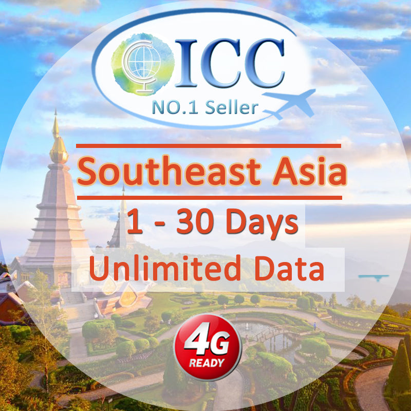 ICC SIM Card - Southeast Asia 3-30 Days Unlimited Data