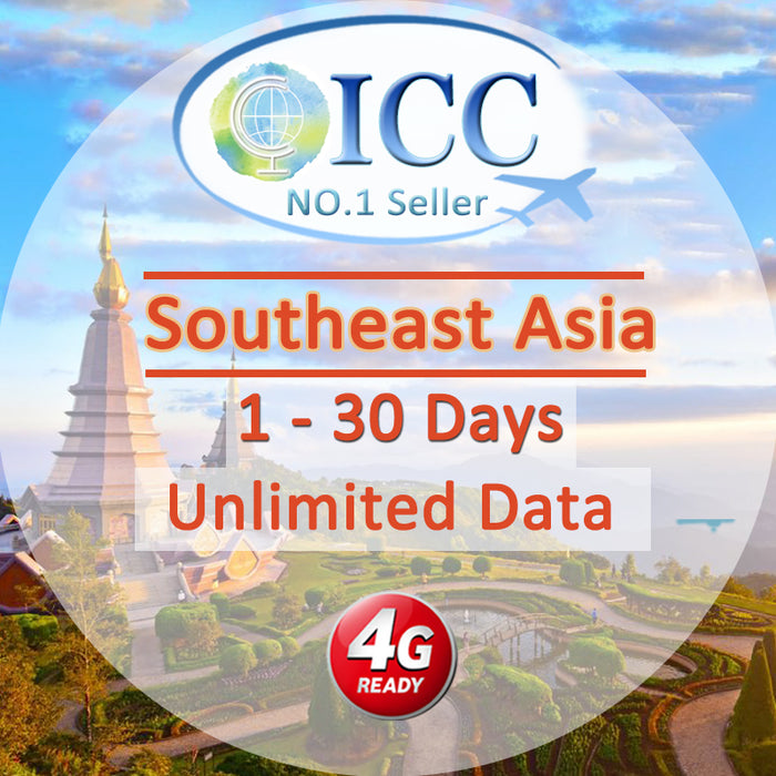 ICC SIM Card - Southeast Asia 1-30 Days Unlimited Data