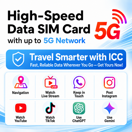 ICC SIM Card - Korea 3-30 Days Data SIM │ Unlimited 5G/4G Data - SKT Local SIM │ Can use Tiktok