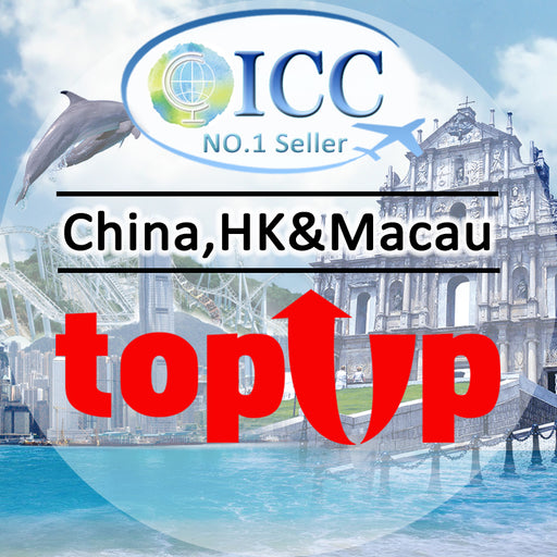 ICC-Top Up- China Mainland+HK+Macau 3- 15 Days Unlimited Data| Daily Data Plan| Package Duration count by 24hours