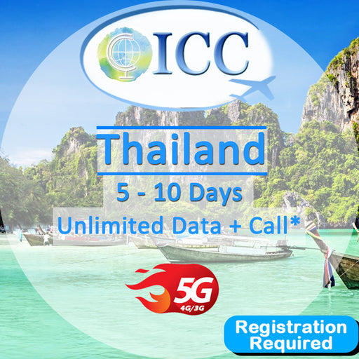 ICC SIM Card - Thailand 7-10 Days Unlimited Data (Network: AIS) Thailand Local SIM Card *Registration Required*