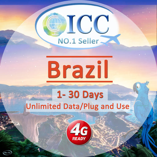 ICC SIM Card - Brazil 1-30 Days Unlimited Data