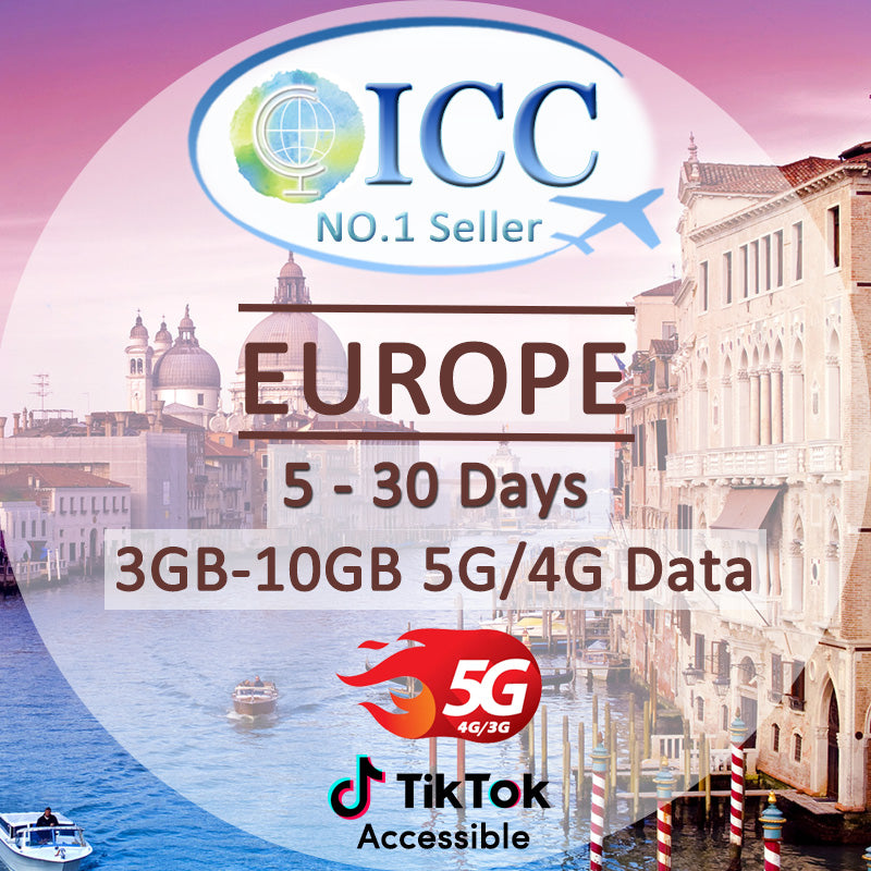 ICC SIM Card - Europe EU-C 5-30 Days 3GB/6GB/10GB 5G/4G Data