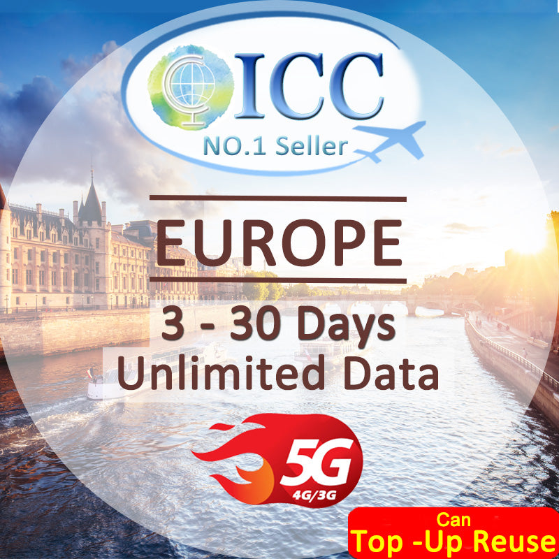 ICC SIM Card - Europe EU-D 3-30 Days Unlimited Data - Include Turkey/Balkans*