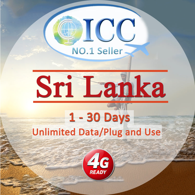 ICC SIM Card - Sri Lanka 1-30 Days Unlimited Data