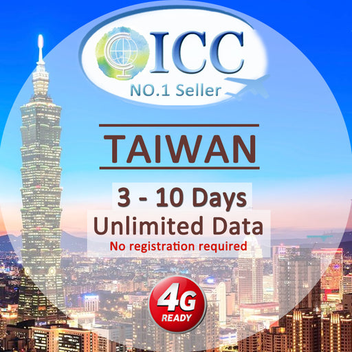 ICC SIM Card - Taiwan 3-30 Days Unlimited Data