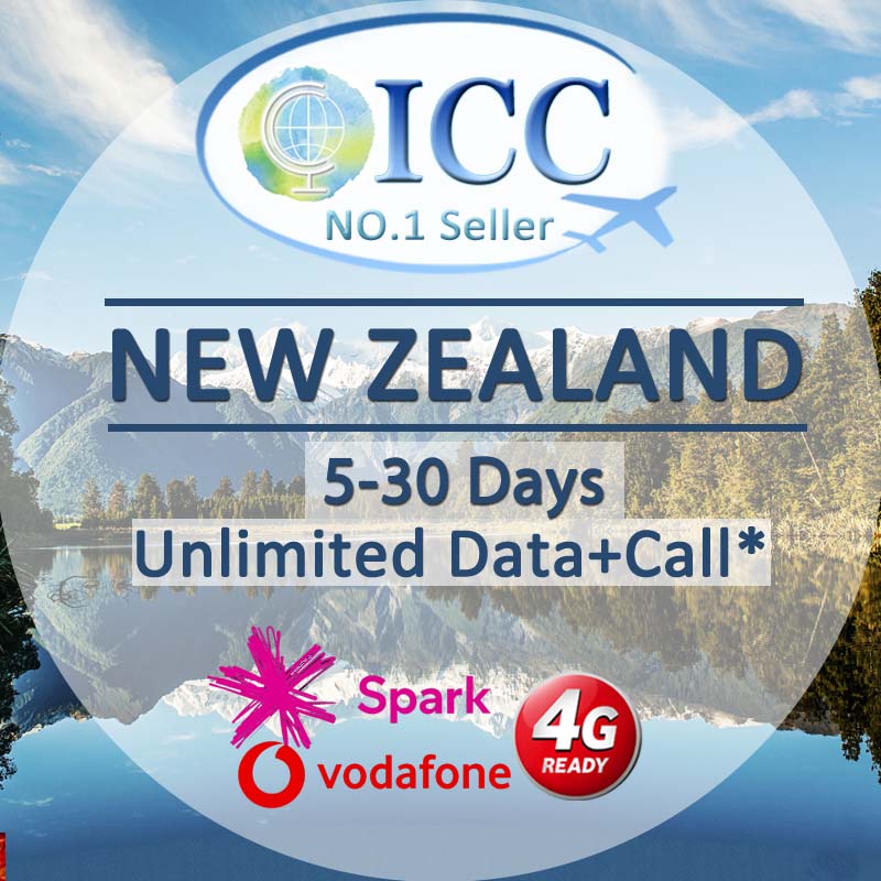 ICC SIM Card - New Zealand 1-30 Days Unlimited Data│Data + Call*