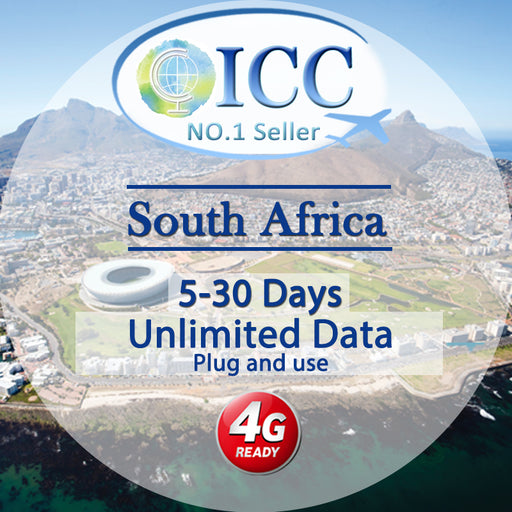 ICC SIM Card - South Africa 5-30 Days Unlimited Data