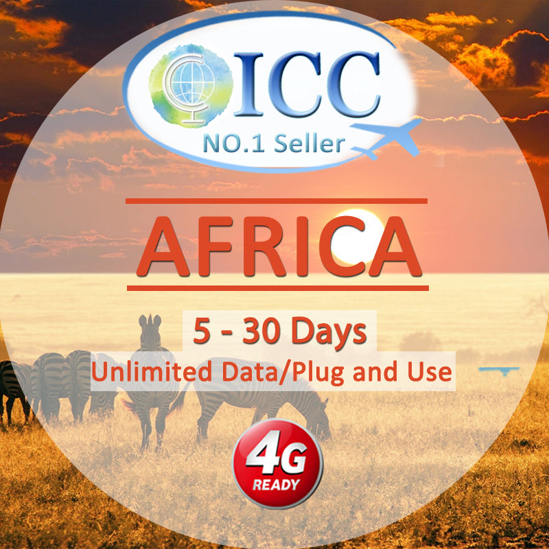 ICC SIM Card - Africa 5-30 Days Unlimited Data
