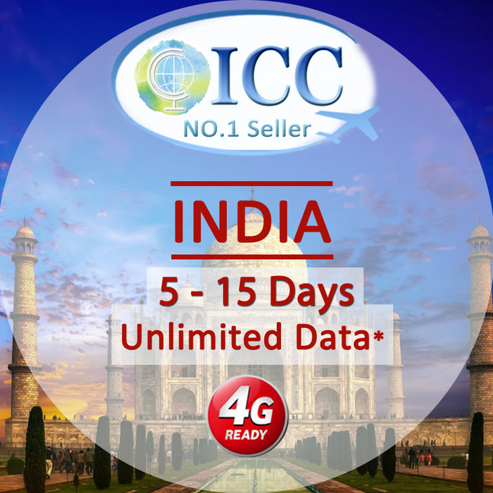 ICC SIM Card - India 1-30 Days Unlimited Data