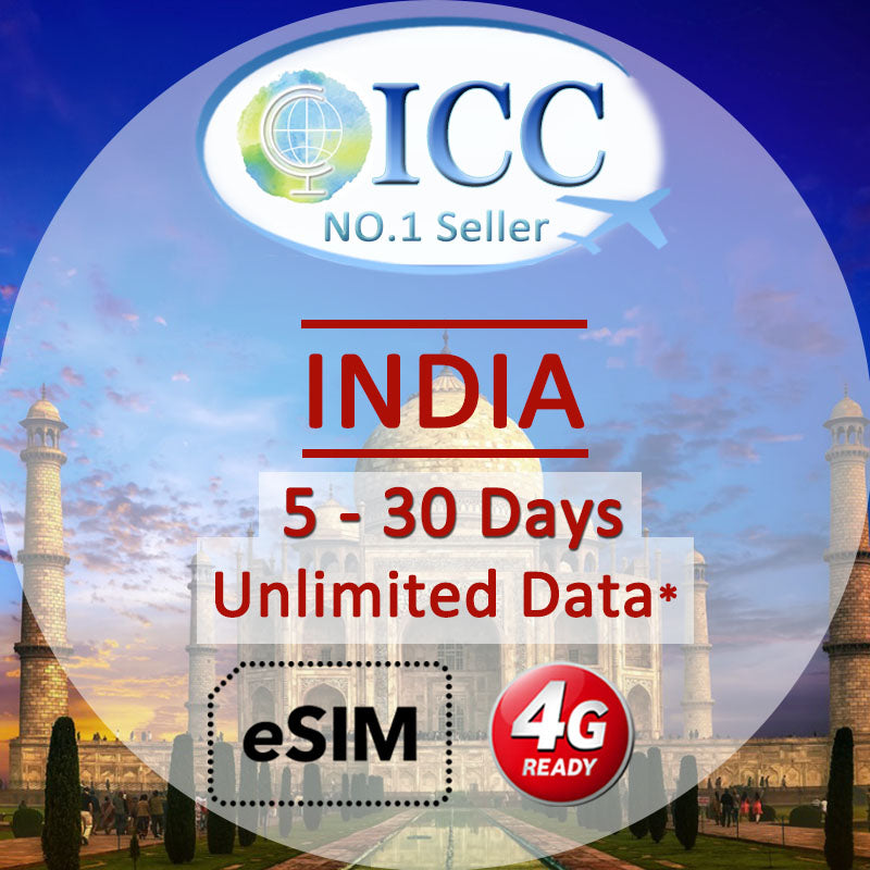 ICC eSIM - India 1-30 Days Unlimited Data SIM (24/7 auto deliver eSIM )