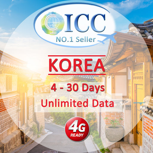 ICC SIM Card -  Korea 4 Days - 60 Days Unlimited Data SIM (Daily 500MB/1GB/2GB/3GB) · SKT Telecom