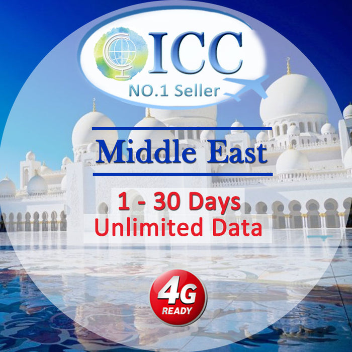 ICC SIM Card - Middle East 1-30 Days Unlimited Data SIM Card