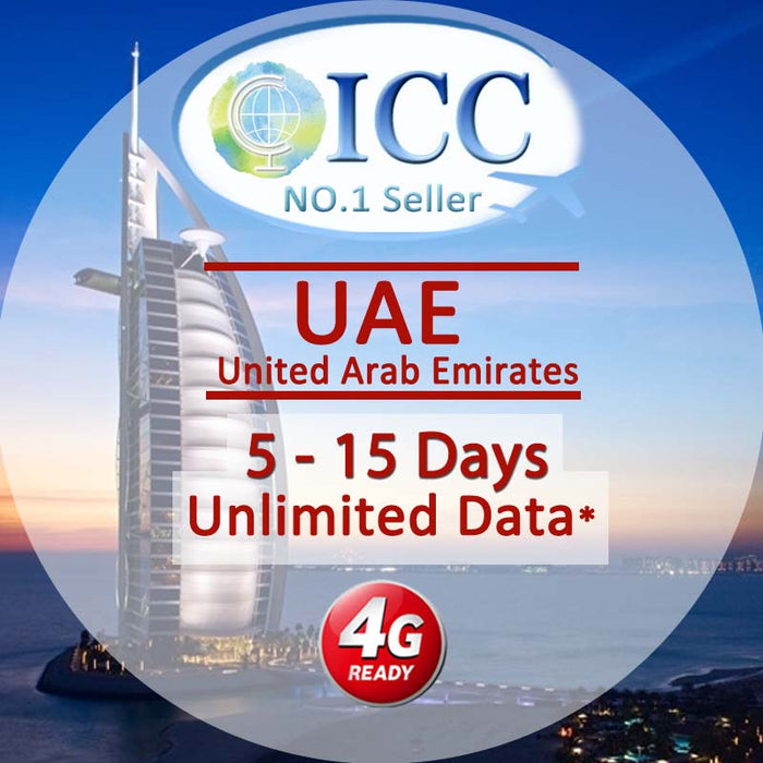 ICC SIM Card - United Arab Emirates (UAE) 5-30 Days Unlimited Data SIM ...