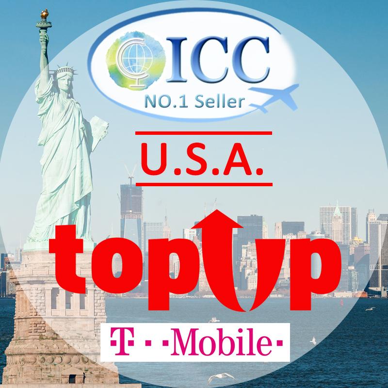 ICC-Top Up- USA 7-90 Days Unlimited 4G Data + Local Call - T-Mobile