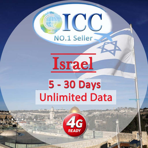 ICC SIM Card - Israel 1-30 Days Unlimited Data