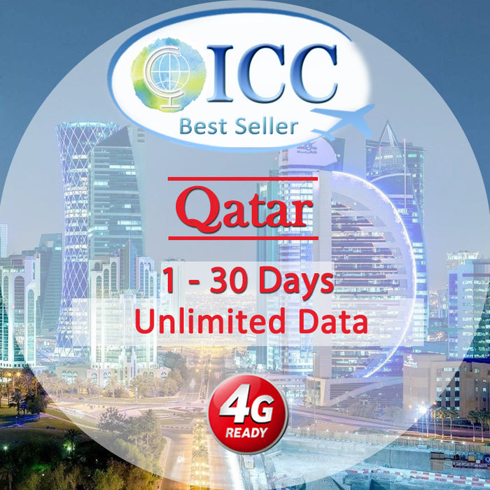 ICC SIM Card - Qatar 1-30 Days Unlimited Data SIM