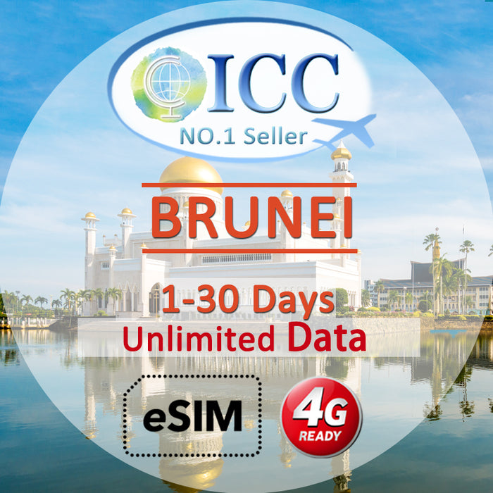 ICC eSIM - Brunei 1-30 Days Unlimited Data SIM (24/7 auto deliver eSIM )