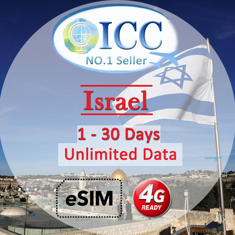 ICC eSIM - Israel 1-30 Days Unlimited Data SIM (24/7 auto deliver eSIM ...