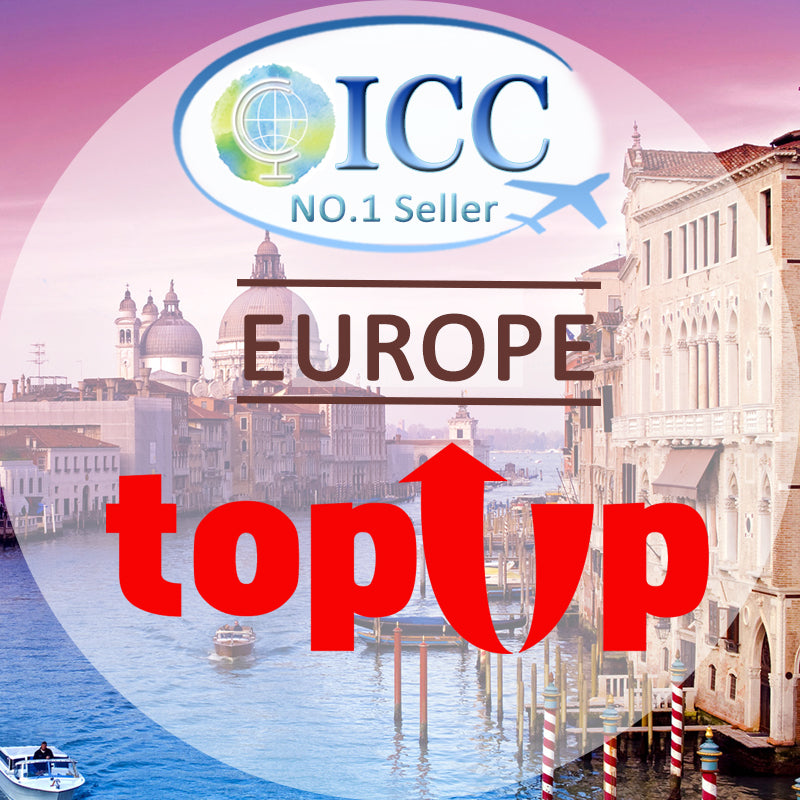 ICC-Top up- Europe EU-C 1GB/3GB/5GB/6GB/10GB/20GB Data